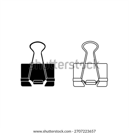 Binder clip icon outline solid silhouette