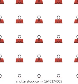 Binder clip icon pattern seamless isolated on white background. Editable flat Binder clip icon. Binder clip icon pattern for web and mobile.