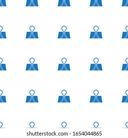 Binder clip icon pattern seamless isolated on white background. Editable filled Binder clip icon. Binder clip icon pattern for web and mobile.