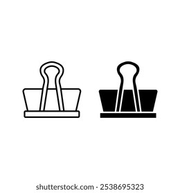 Binder Clip icon set. vector illustration color editable