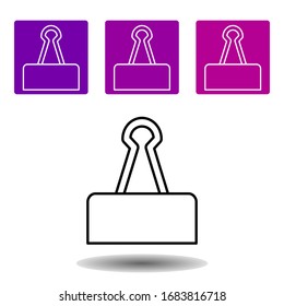 icono del clip del encuadernador. Esquema simple vectorial de conjunto web para UI y UX, sitio web o aplicación móvil