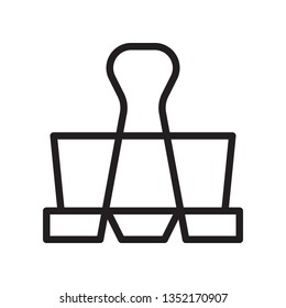 Binder clip icon in trendy outline style design. Vector graphic illustration. Binder clip icon for website design, logo, and ui. Editable vector stroke. Pixel perfect. EPS 10.