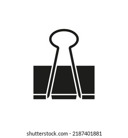 Binder clip icon. Vector. Flat design.