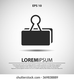 binder clip icon for web and mobile. flat design style