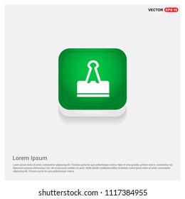 Binder Clip iconGreen Web Button - Free vector icon