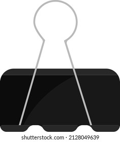 Binder clip, illustration, vector on a white background.