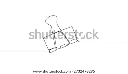 Binder Clip Line Art vector illustration,4