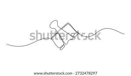 Binder Clip Line Art vector illustration,4