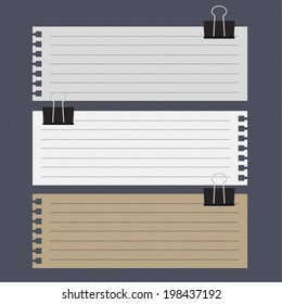 Binder Clip and Lined paper Vector Illustration