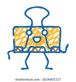 binder clip school character doodle icon sketch vector. binder clip school character sign. isolated symbol illustration