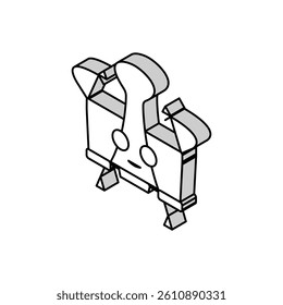 binder clip school character isometric icon vector. binder clip school character sign. isolated symbol illustration