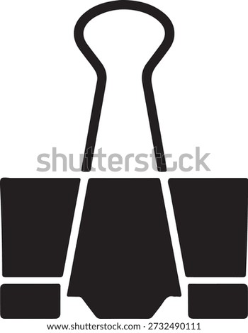 Binder clip silhouette icon for document organization