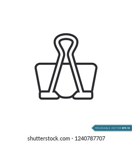 Binder Clip - Stationery Icon Vector Template