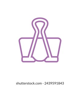 Binder Clip Stationery Icon Vector Template