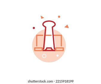 Binder Clip Stroke Line Icon , Binder Clip vector illustration
   
