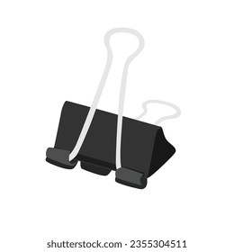 Binder clip vector illustration in different colors. Back to school concept. Stationery, office supplies or school supplies vector. Flat vector in cartoon style isolated on white background.