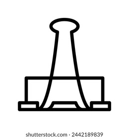 símbolo de icono de línea vectorial de clip de cuaderno