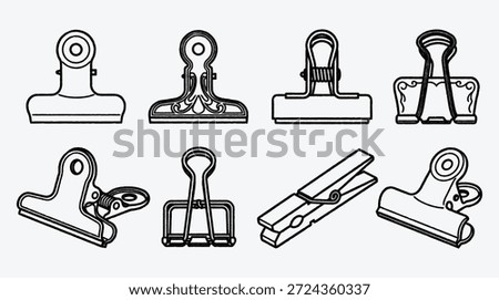 Binder clips and paper clips in various designs and shapes