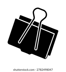 Binder clips silhouette vector art illustration and minimal black and white design
