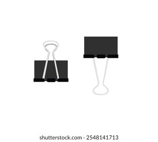 Binder Clips Vector Icon Illustration. Paper Clips Flat Icon on the white background.