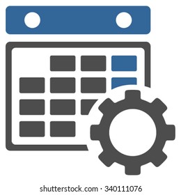 Binder Configuration vector icon. Style is bicolor flat symbol, cobalt and gray colors, rounded angles, white background.