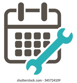 Binder Configure vector icon. Style is bicolor flat symbol, grey and cyan colors, rounded angles, white background.