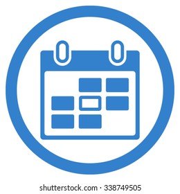 Binder Date vector icon. Style is flat rounded symbol, cobalt color, rounded angles, white background.