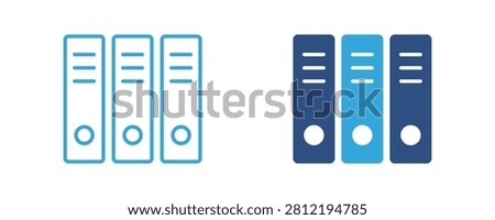 Binder folder icon, office files, document archive, record management, vector illustration