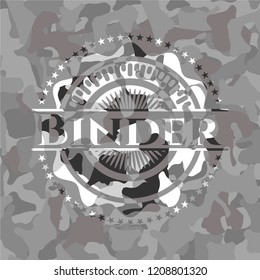 Binder grey camouflaged emblem