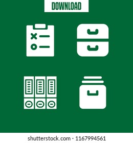 binder icon. 4 binder vector set. archive, notepad and archives icons for web and design about binder theme