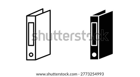 Binder icon in black and white color. Solid and linear icons
