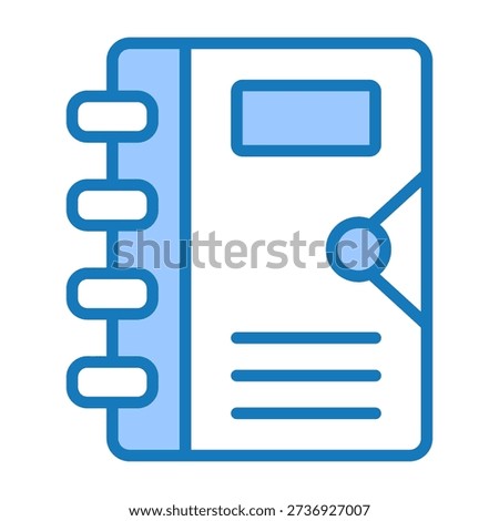 Binder Icon Blue Dualtone Design Vector Illustration