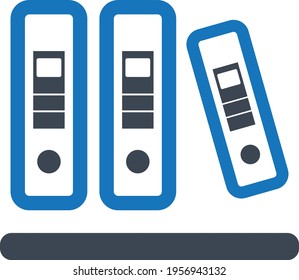 Binder icon, bookshelf icon vector illustration 