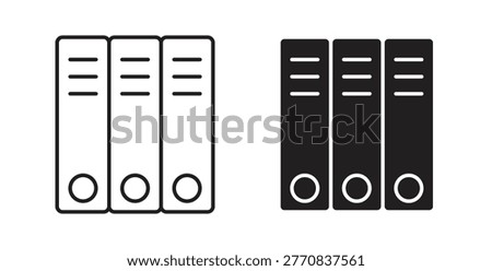 Binder icon design line and solid vector pack on white background