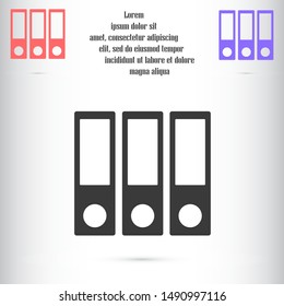 Binder icon design template glyph style.Binder icon notebook Element. Binder icon Notebook linear style sign for mobile concept and web design. Binder icon Filled archives super