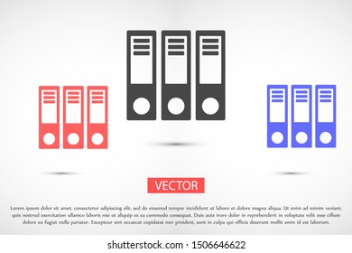 Binder icon design template glyph style.Binder icon notebook Element. Binder icon Notebook linear style sign for mobile concept and web design. Binder icon Filled archives super