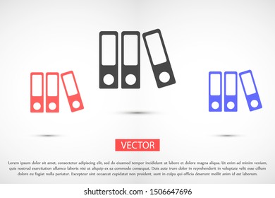 Binder icon design template glyph style.Binder icon notebook Element. Binder icon Notebook linear style sign for mobile concept and web design. Binder icon Filled archives super