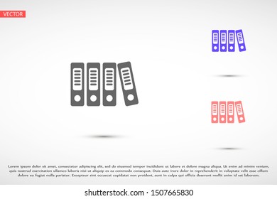 Binder icon design template glyph style.Binder icon notebook Element. Binder icon Notebook linear style sign for mobile concept and web design. Binder icon Filled archives super