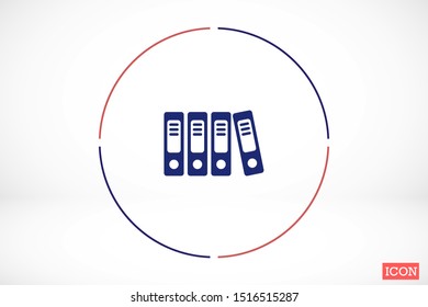 Binder icon design template glyph style.Binder icon notebook Element. Binder icon Notebook linear style sign for mobile concept and web design. Binder icon Filled archives super