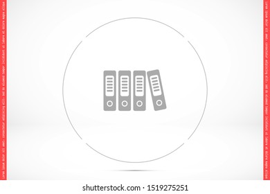 Binder icon design template glyph style.Binder icon notebook Element. Binder icon Notebook linear style sign for mobile concept and web design. Binder icon Filled archives super