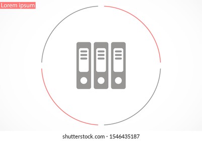 Binder icon design template glyph style.Binder icon notebook Element. 