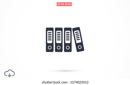 Binder icon design template glyph style.Binder icon  notebook Element. Binder icon Notebook linear style sign for mobile concept and web design. Binder icon  Filled archives super