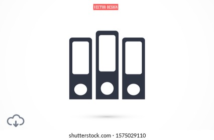 Binder icon design template glyph style.Binder icon  notebook Element. Binder icon Notebook linear style sign for mobile concept and web design. Binder icon  Filled archives super