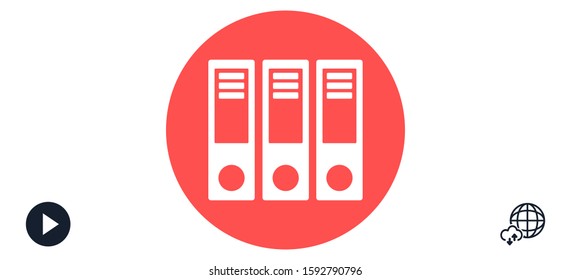 Binder icon design template glyph style.Binder icon notebook Element. 