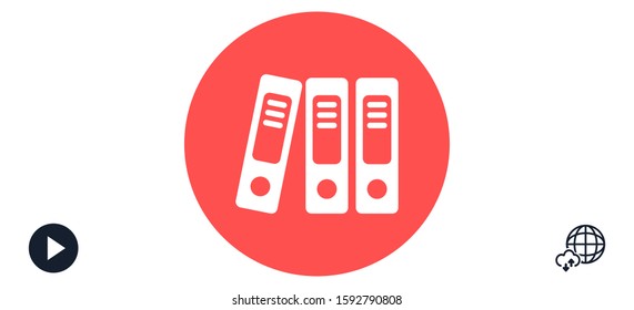 Binder icon design template glyph style.Binder icon notebook Element. Binder icon Notebook linear style sign for mobile concept and web design. Binder icon Filled archives super