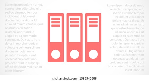 Binder icon design template glyph style.Binder icon notebook Element. Binder icon Notebook linear style sign for mobile concept and web design. Binder icon Filled archives super