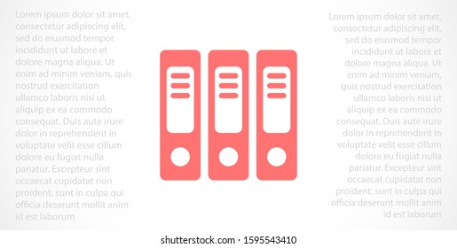Binder icon design template glyph style.Binder icon notebook Element. Binder icon Notebook linear style sign for mobile concept and web design. Binder icon Filled archives super