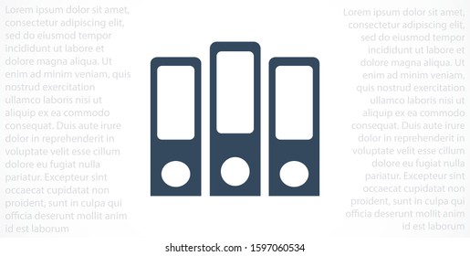 Binder icon design template glyph style.Binder icon notebook Element. Binder icon Notebook linear style sign for mobile concept and web design. Binder icon Filled archives super