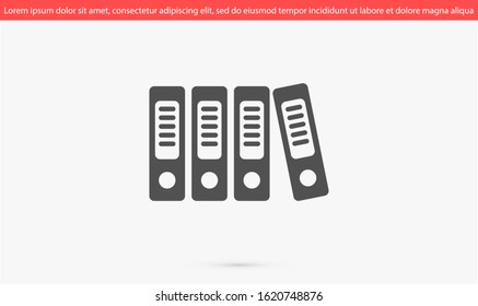 Binder icon design template glyph style.Binder icon notebook Element. Binder icon Notebook linear style sign for mobile concept and web design. Binder icon Filled archives super
