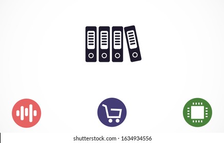 Binder icon design template glyph style.Binder icon notebook Element. Binder icon Notebook linear style sign for mobile concept and web design. Binder icon Filled archives super